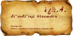 Ásványi Alexandra névjegykártya